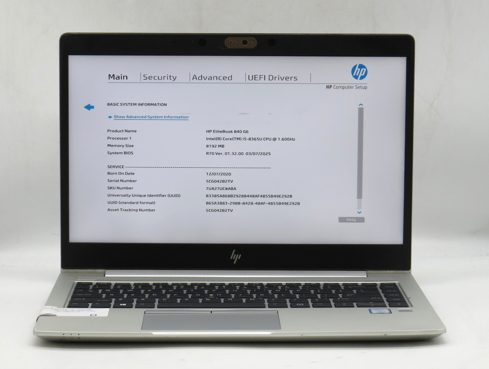 HP EliteBook 840 G6 | i5-8365U @ 1.60 | 8GB RAM | 256GB M.2 | No OS w/AC