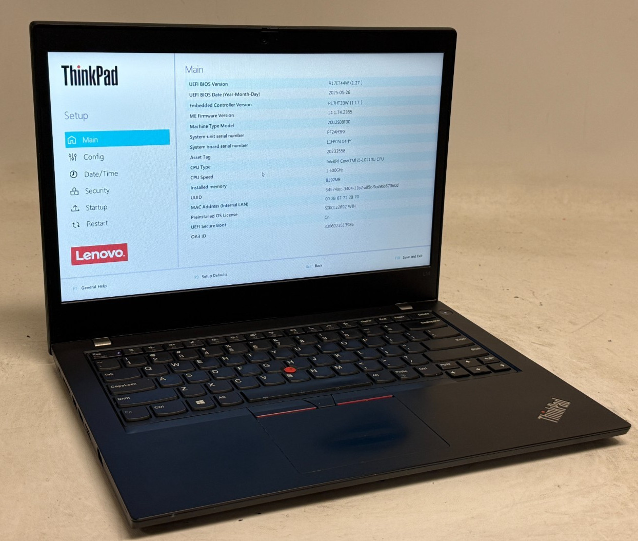 Lenovo ThinkPad L14 Gen 1 14″ (i5-10210u – 8GB RAM – 256GB SSD – Win11Home)