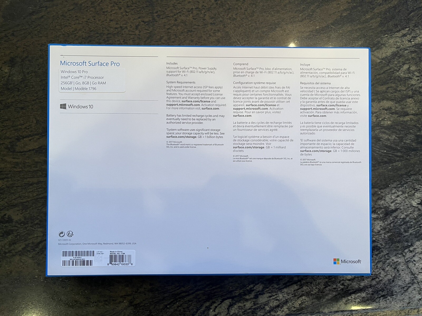 Microsoft Surface Pro (256 GB, Intel core i7 7th Gen., 2.50 GHz, 8 GB) Laptop –