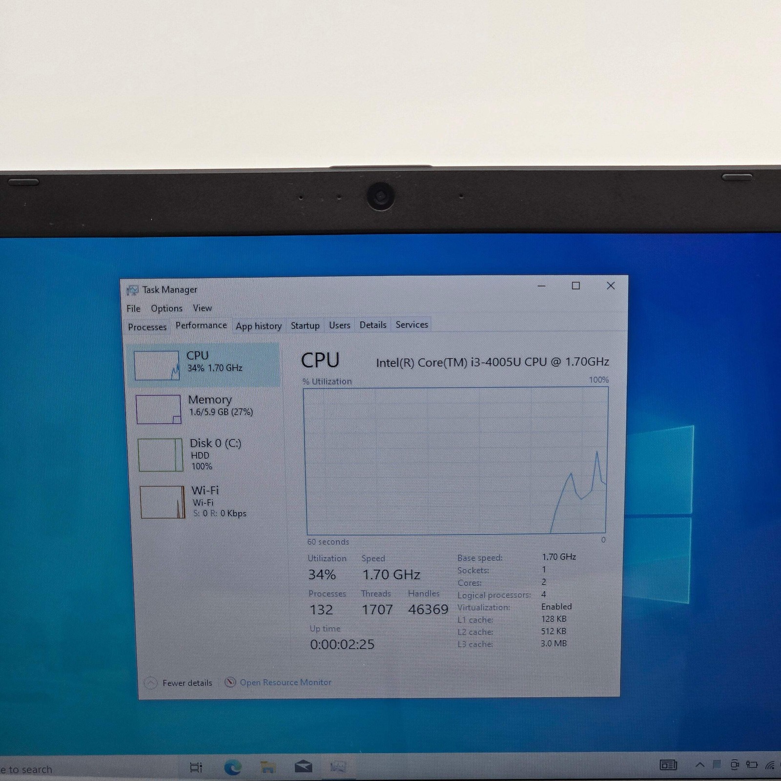 Toshiba Satellite C55-B5200 Intel Core i3-4005U, 6GB RAM, 750GB HD – Used