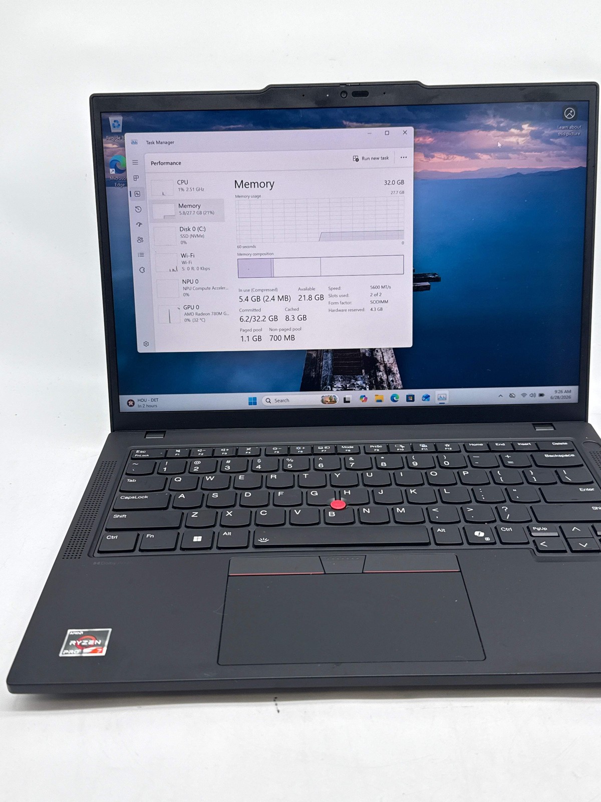 Lenovo ThinkPad P14s Gen 5 AMD Ryzen 7 Pro 8840HS 32GB Ram 2TB SSD – Used
