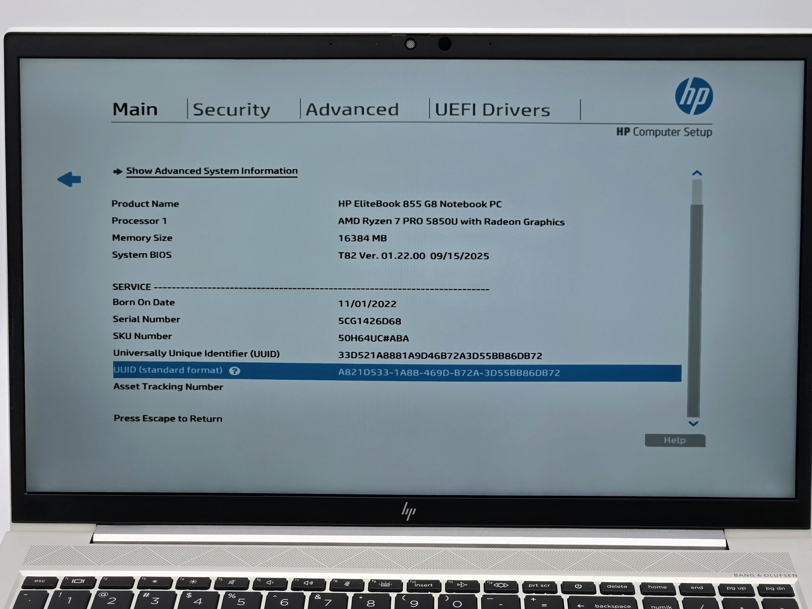 HP EliteBook 855 G8 15″ FHD Touch RYZEN 7 PRO 5850U 512GB 16GB W11P AMD Backlit