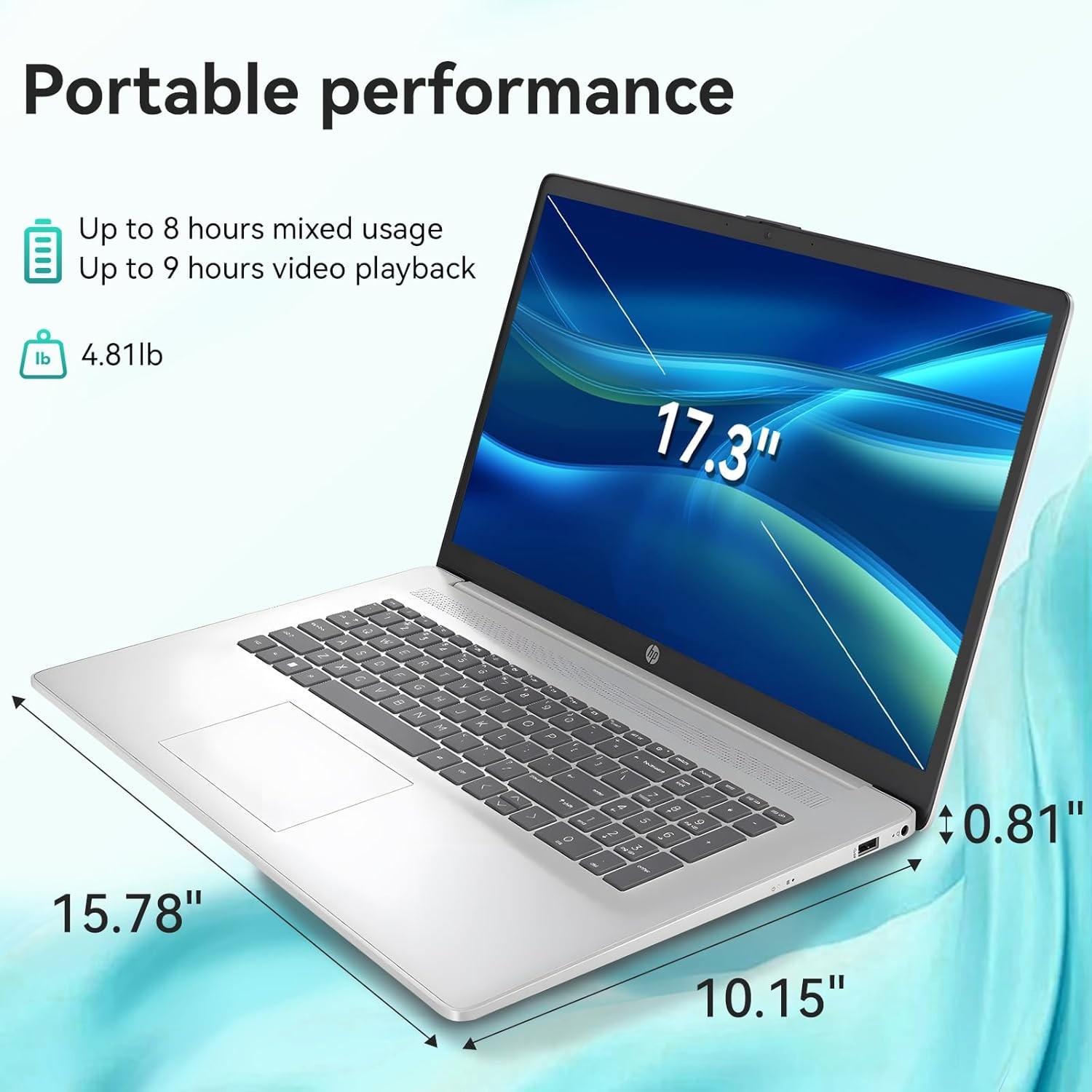 HP Laptop 17t-cn300 Touch 17″ HD i7-1355U 32g RAM 1TB SSD Windows 11 Pro