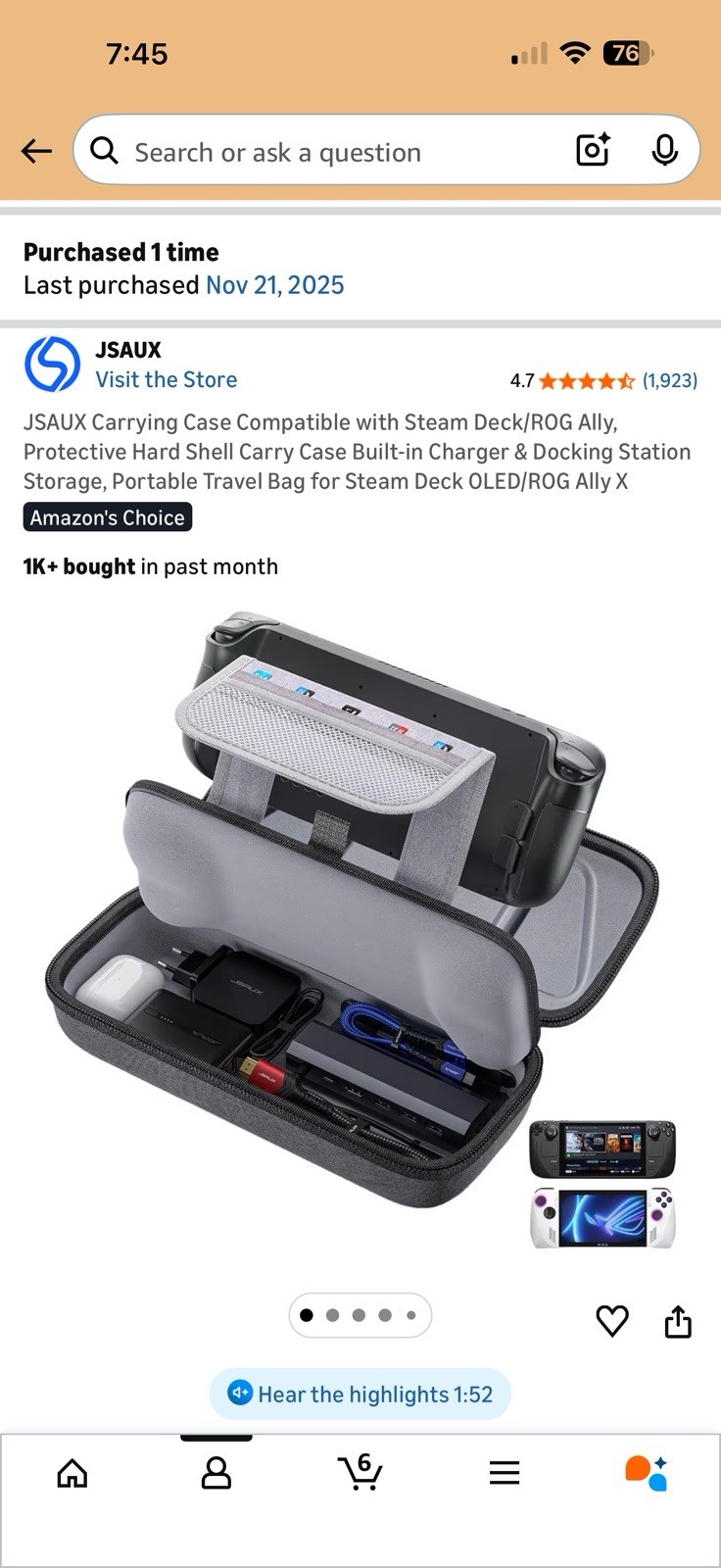AZUS ROG Ally 7″ -AMD Z1 Extreme – 2Tb COMBO WITH ACCESSORIES