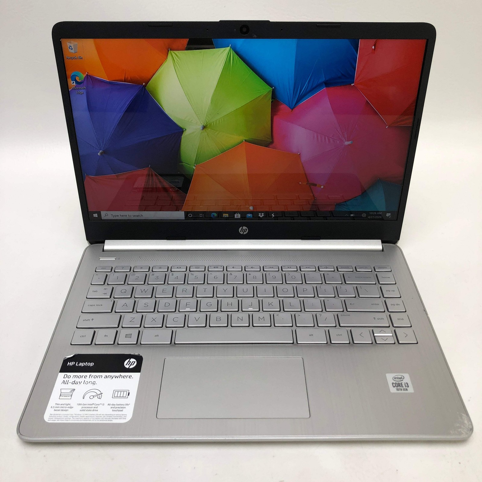 Broken HP Laptop 14-DQ1043CL 14″ i3-1005G1 1.19Ghz 8GB RAM 256GB SSD/ Marks Scre
