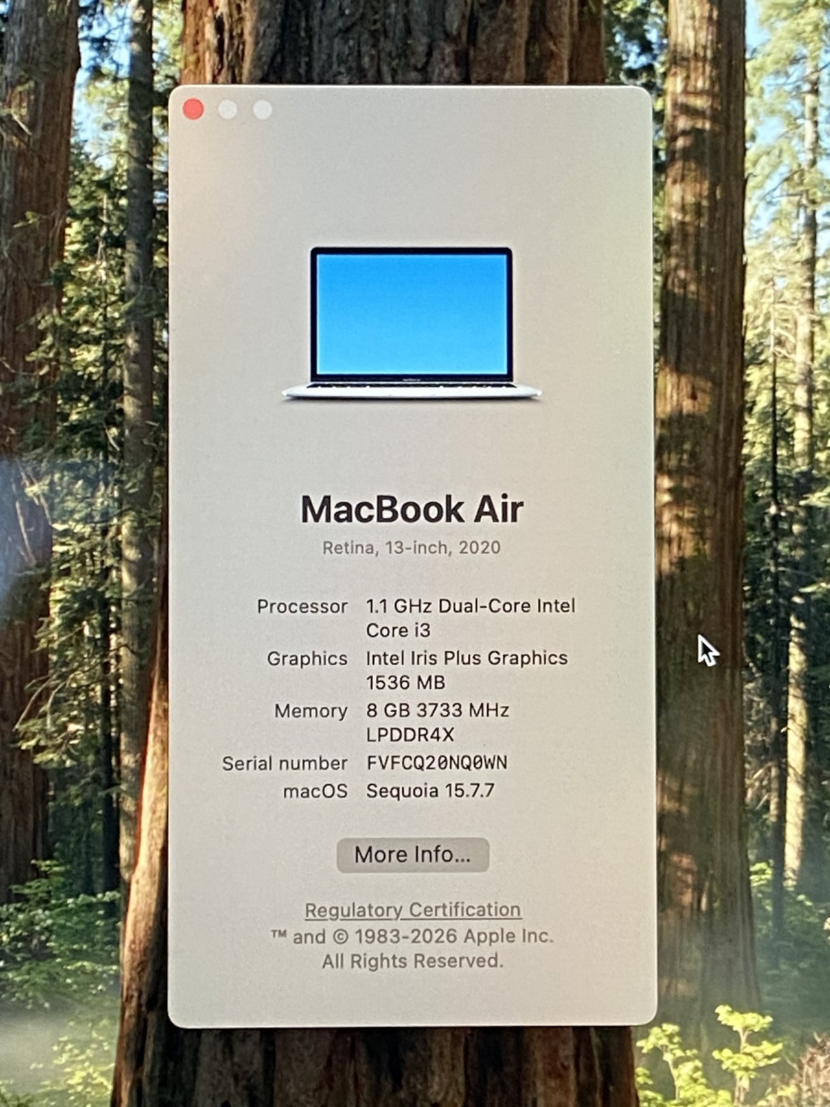 Apple MacBook Air 2020 A2179 13.3″ i3-1000NG4 8GB RAM 128GB SSD *Read* – CLP37A