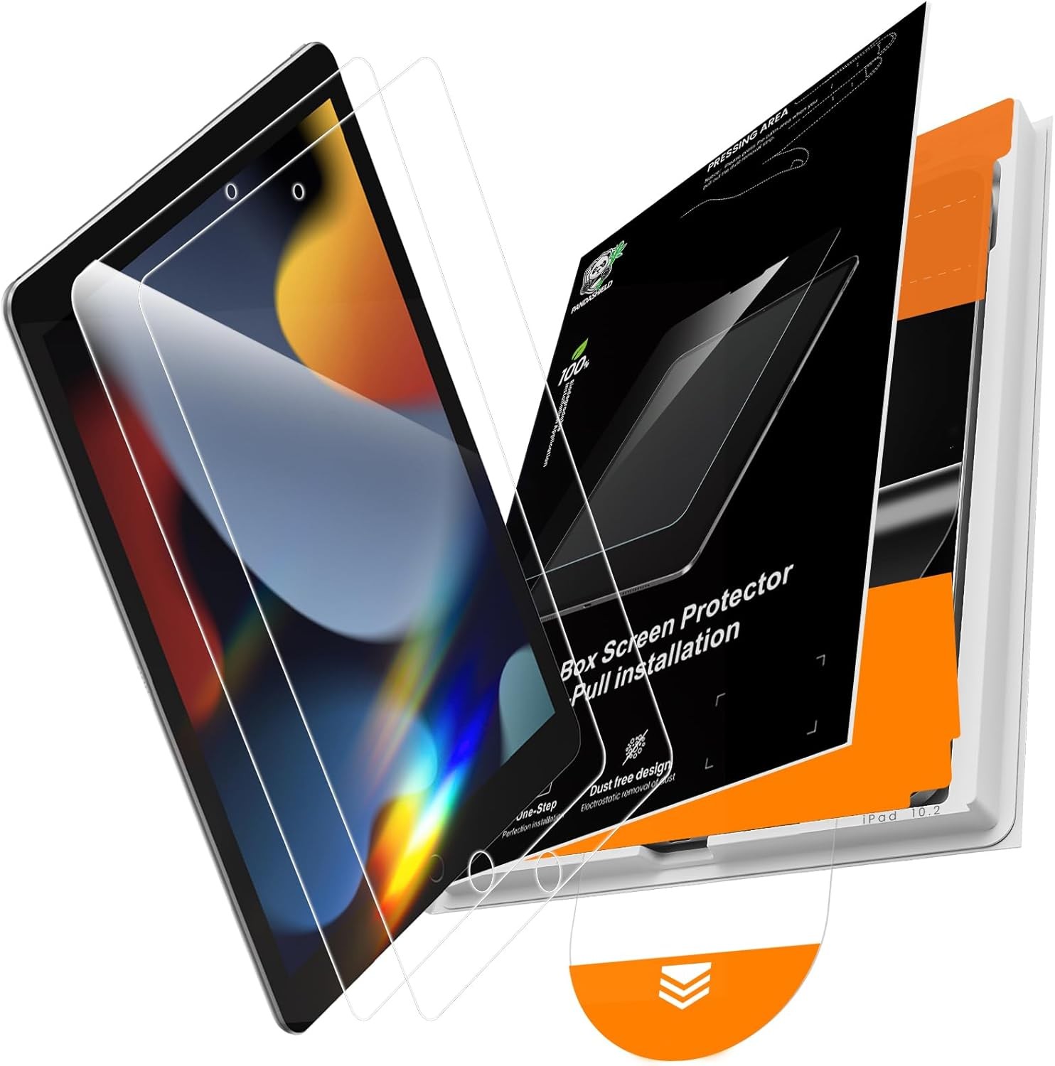 9H+ Tempered Glass Screen Protector for iPad 10.2-inch(9th/8th/7th Gen.) 2 Pack