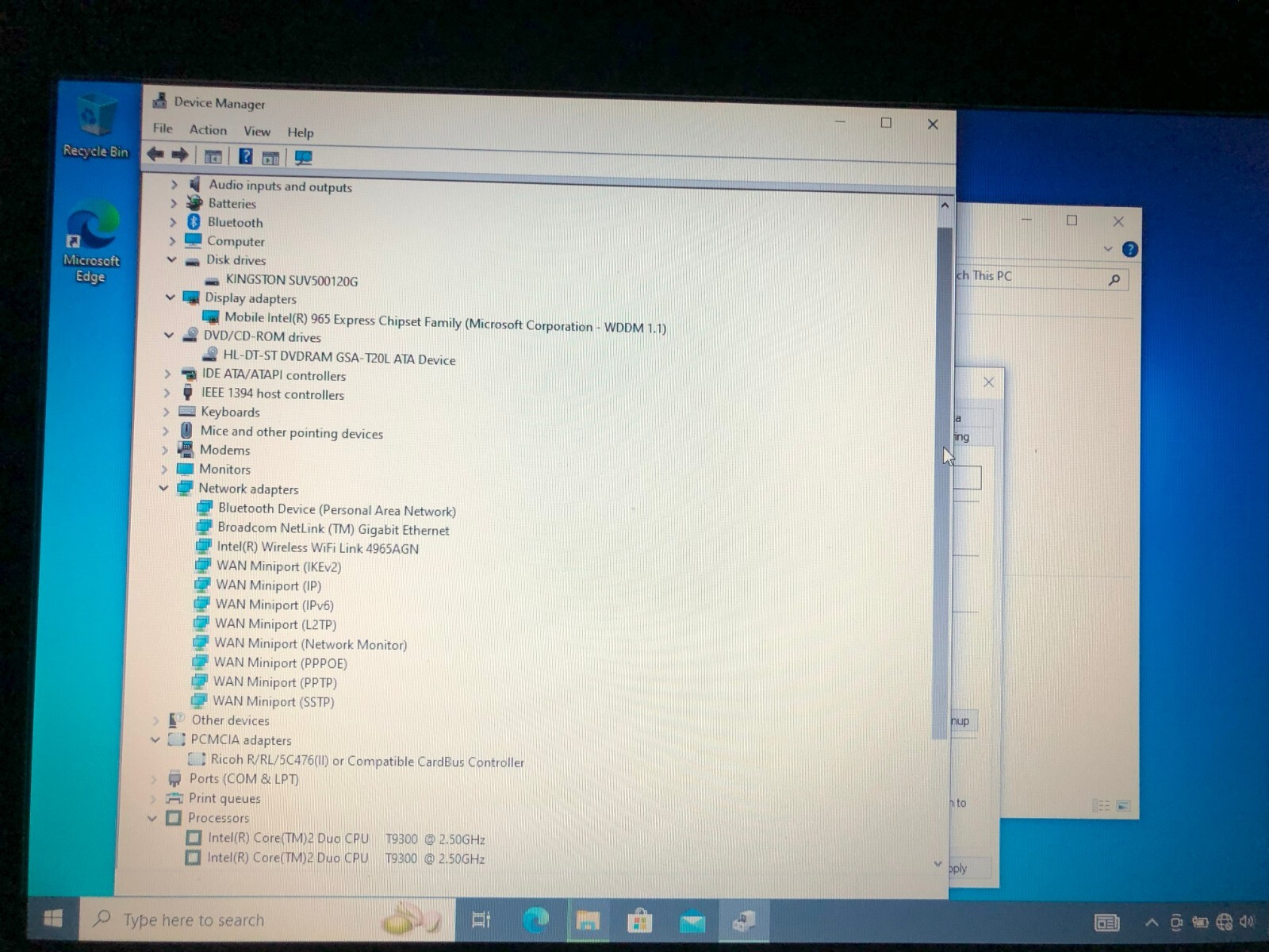 HP Compaq 6710b Laptop 15.4” Intel Core 2 Duo 2.5GHz 4GB RAM 120GB Win10p 2x bat