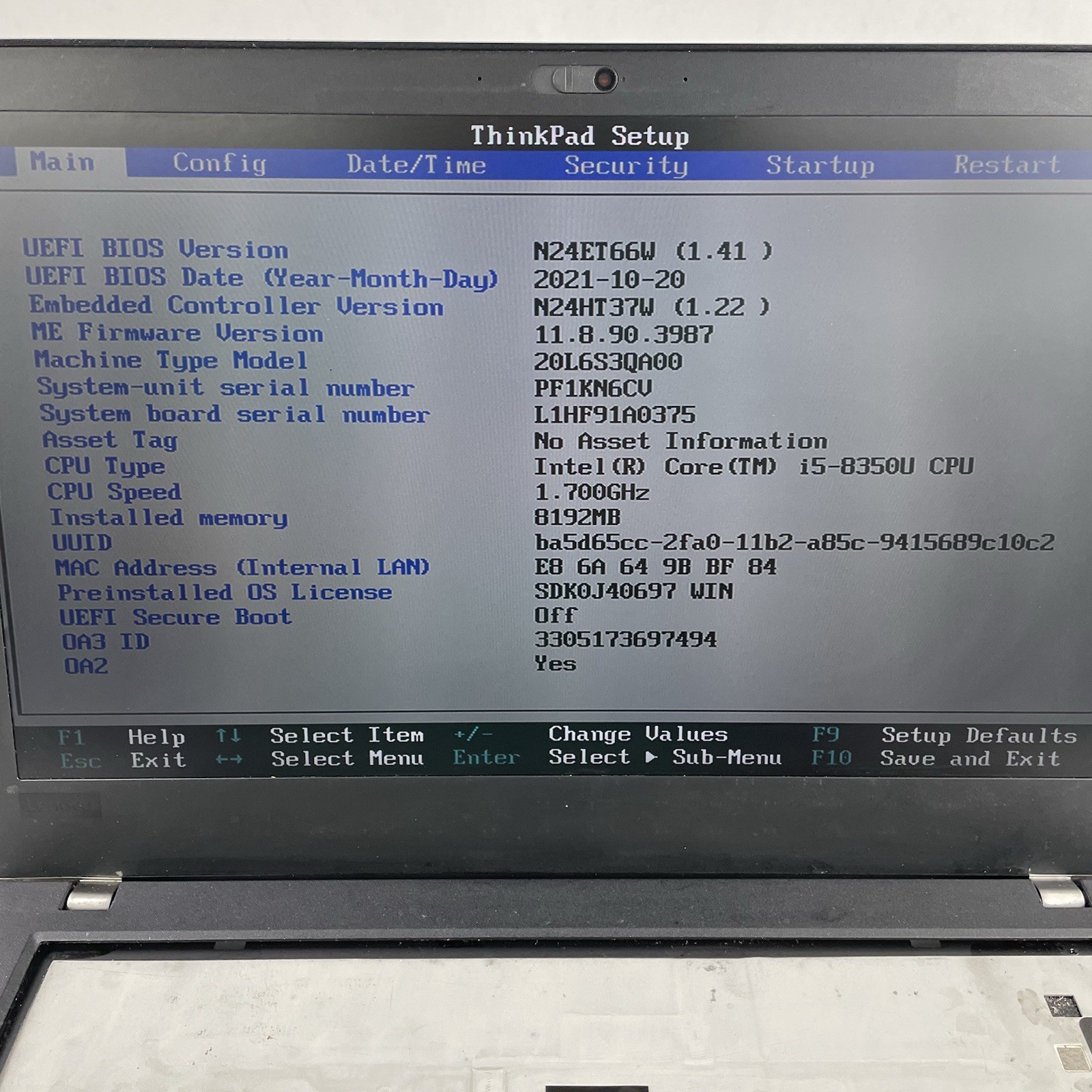 Lenovo ThinkPad T480 14″ i5-8350U 1.70 GHz 8 GB RAM No SSD/OS/AC/Batt – READ