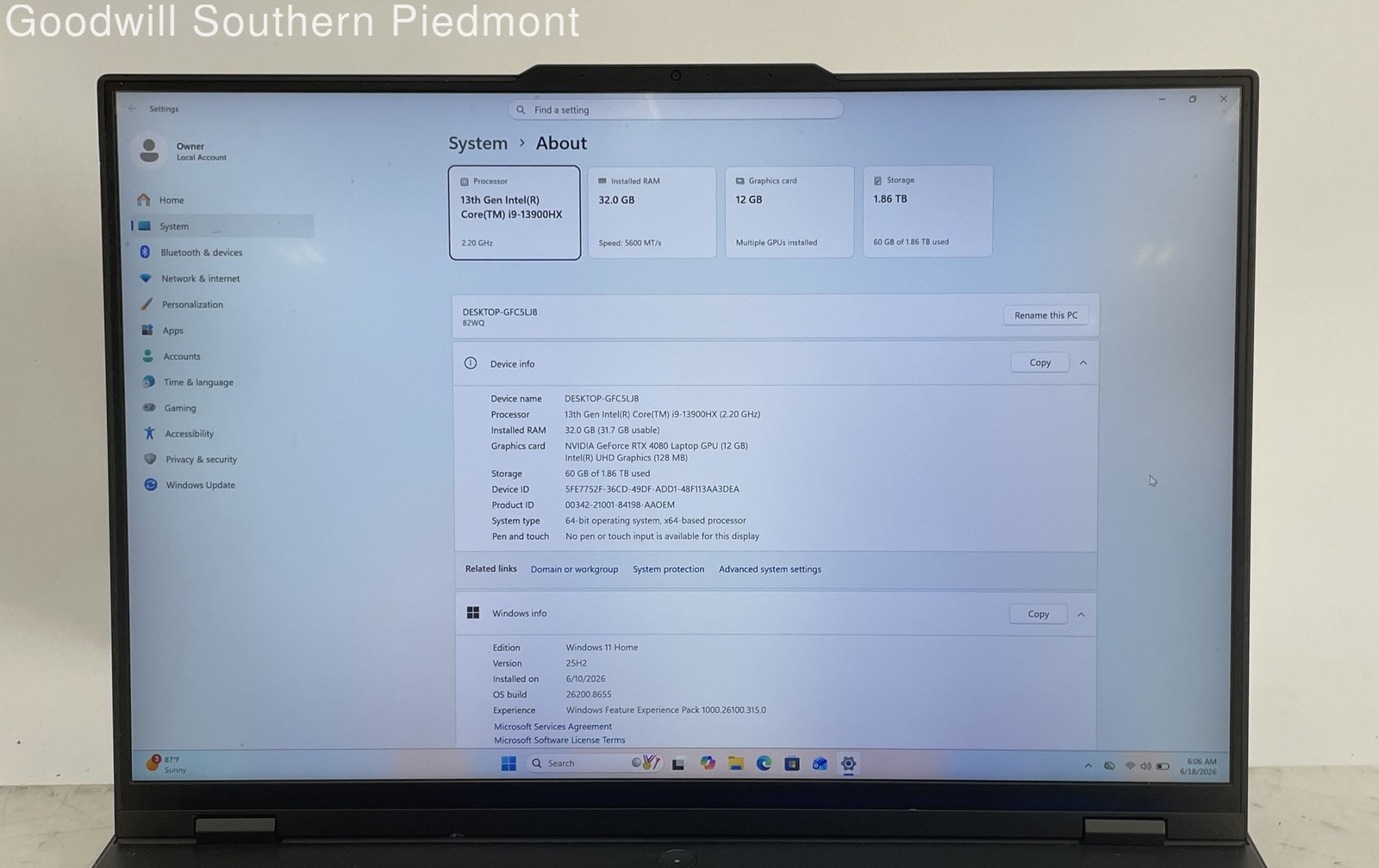 Lenovo Legion Pro 7-16IRX8H 240Hz Intel i9-13900HX 32GB RAM 2TB SSD RTX 4080