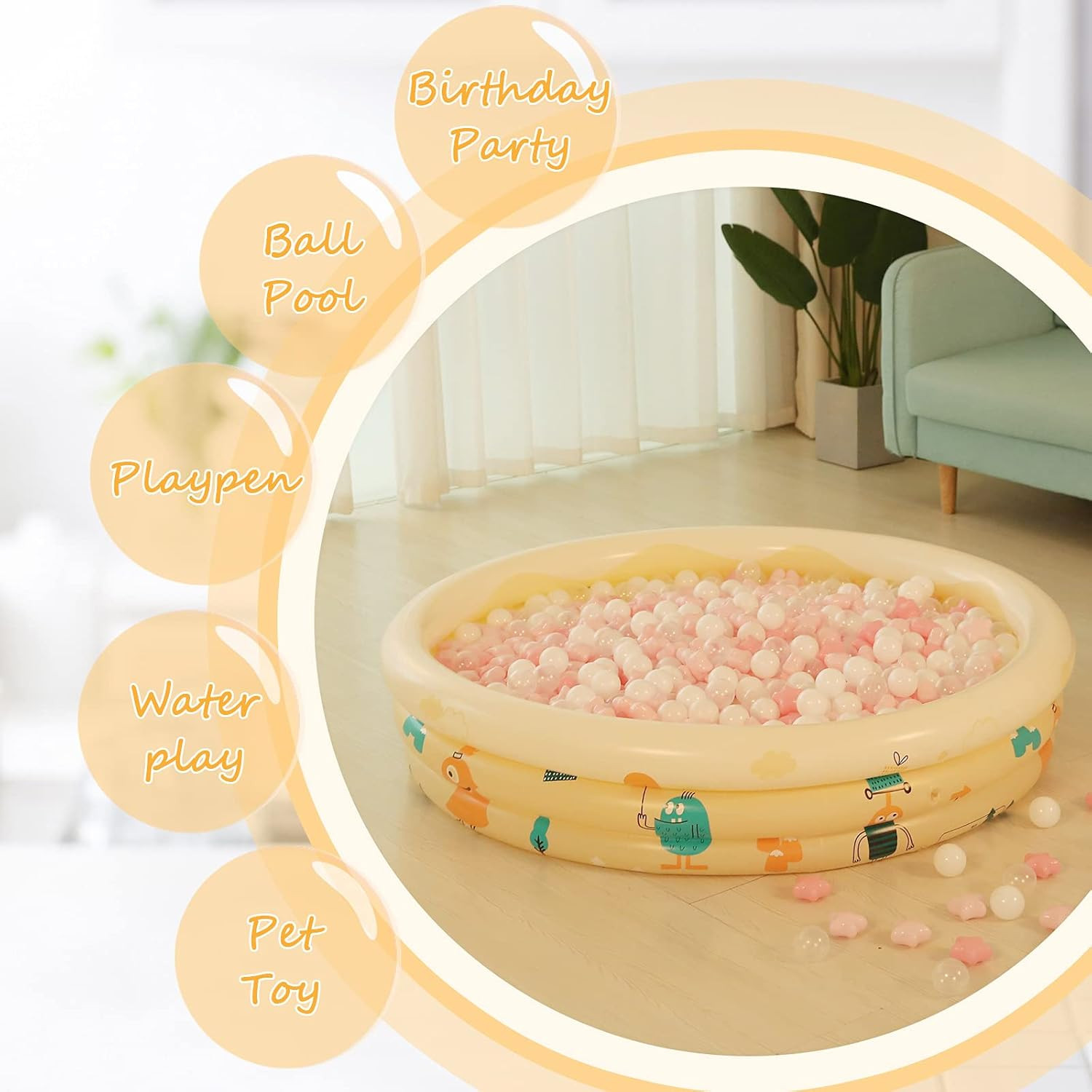 Ball Pit Balls 50 100 200 500, Star Shapes for Babies Kids Playpen Plastic Balls