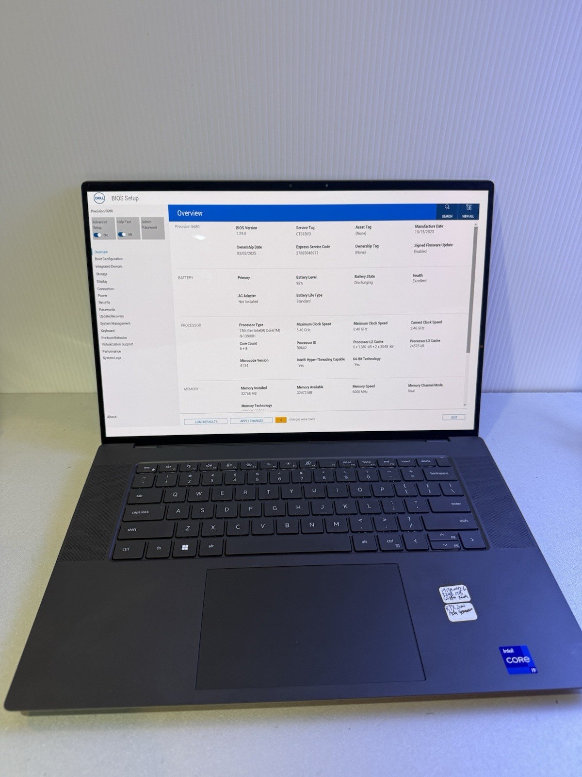Dell 16″ Precision 5680 WORKSTATION 32GB RAM 1TB SSD Window 11prRTX 2000 Ada