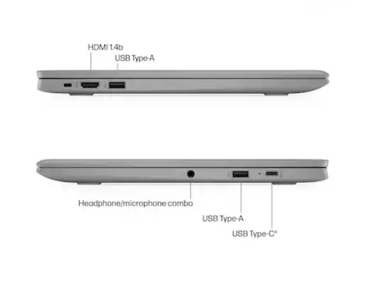 HP-14”Chromebook- Intel Celeron- 4GB-64GB eMMC -Modern Gray-WITH CHARGER NO BOX