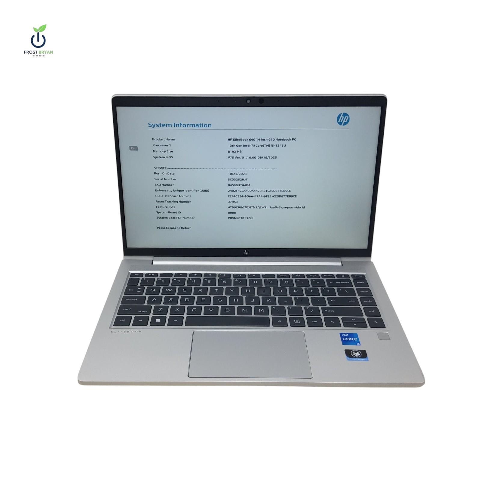 HP EliteBook 640 14″ G10 i5-1345U@1.60GHz 8 GB 256 GB No OS Grade C [READ]