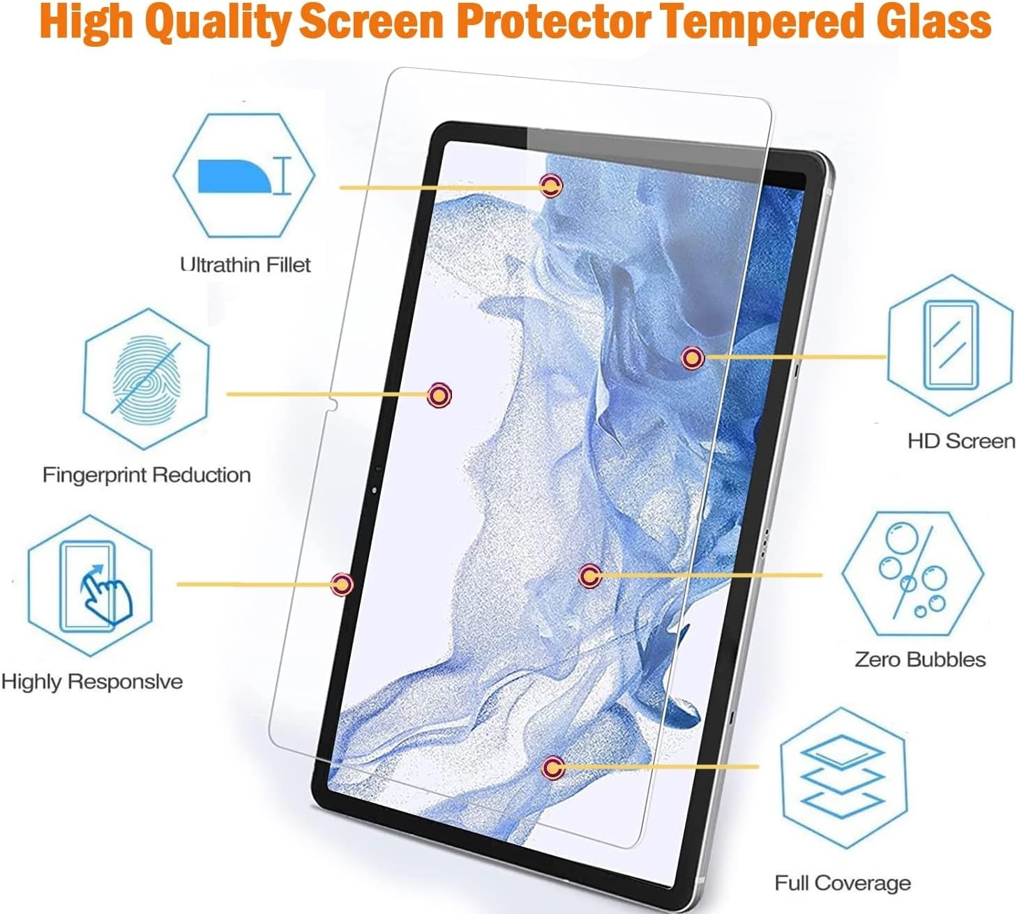 Screen Protector For Galaxy Tab S10 Plus/S9 Plus/S9 FE+/S7 FE/S8+ 12.4 Inch 2024