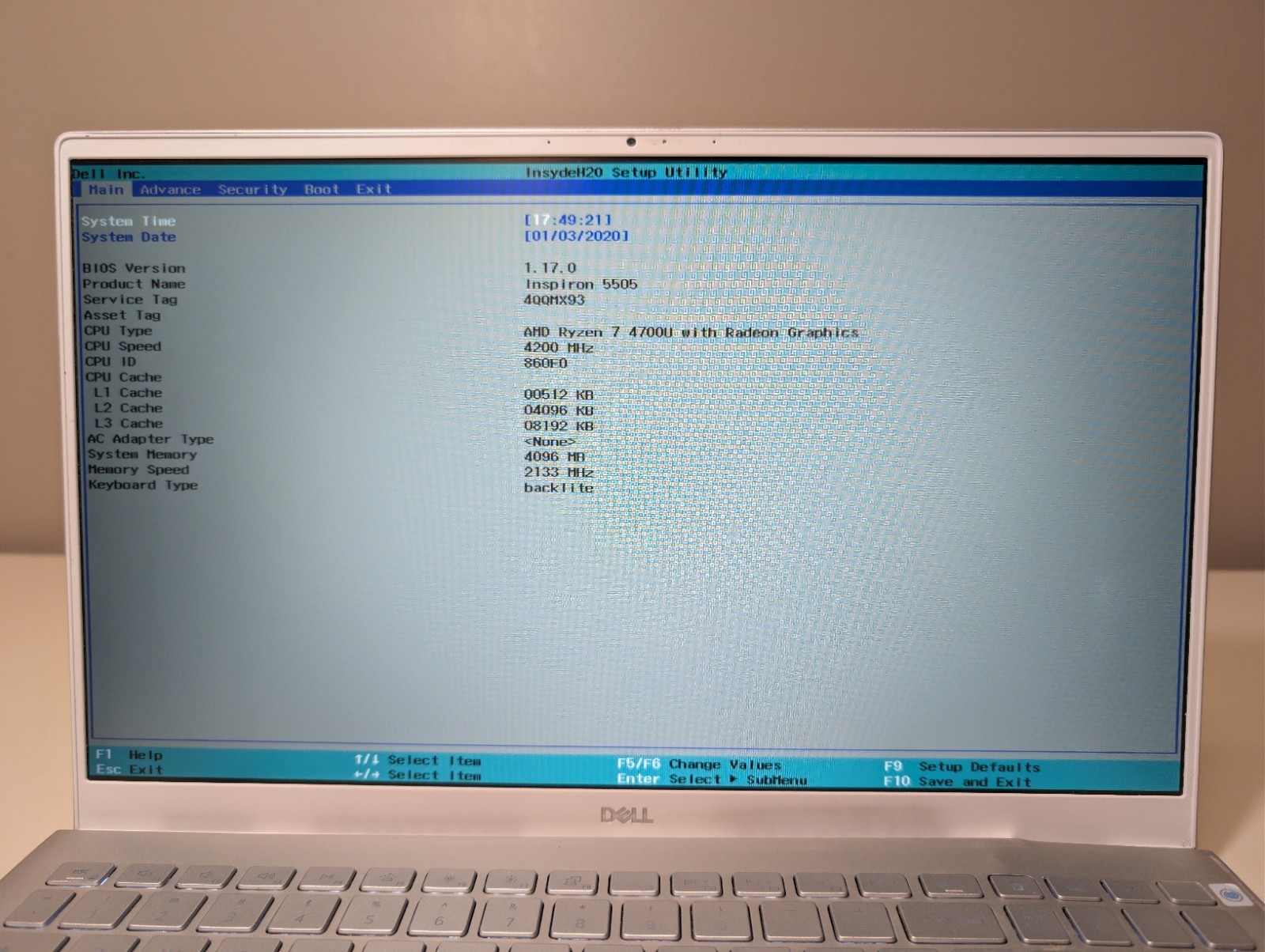 DELL INSPIRON 5505 | RYZEN 7 4700U 4GB RAM NO SSD | FHD Backlit FPS Batt Working
