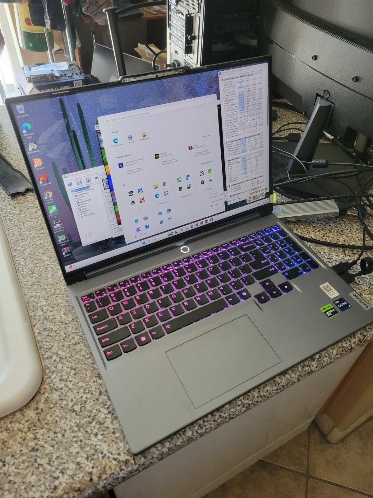 MOTHERBOARD Only: Legion 5 16IRX9 i9-14900HX RTX4070 Gaming Laptop Parts Out