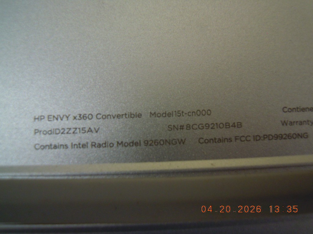 HP ENVY x360 Convertible 15t-CN000 | i5-8250U | 16GB | 512GB M.2 | Touch Screen