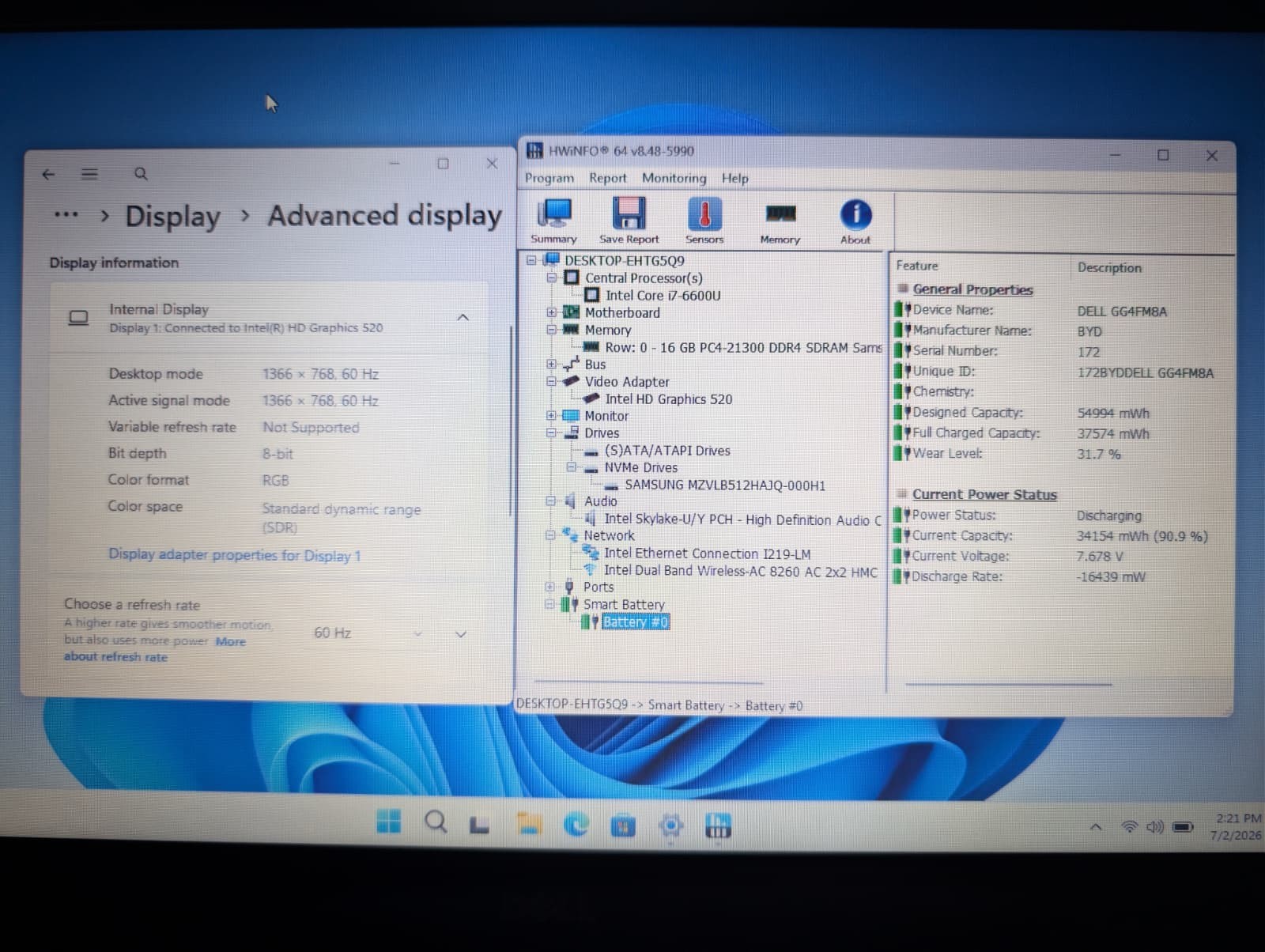 Dell Latitude E7270 | i7 6th Gen 16GB RAM 512GB NVMe SSD | HD Backlit FPS Win 11