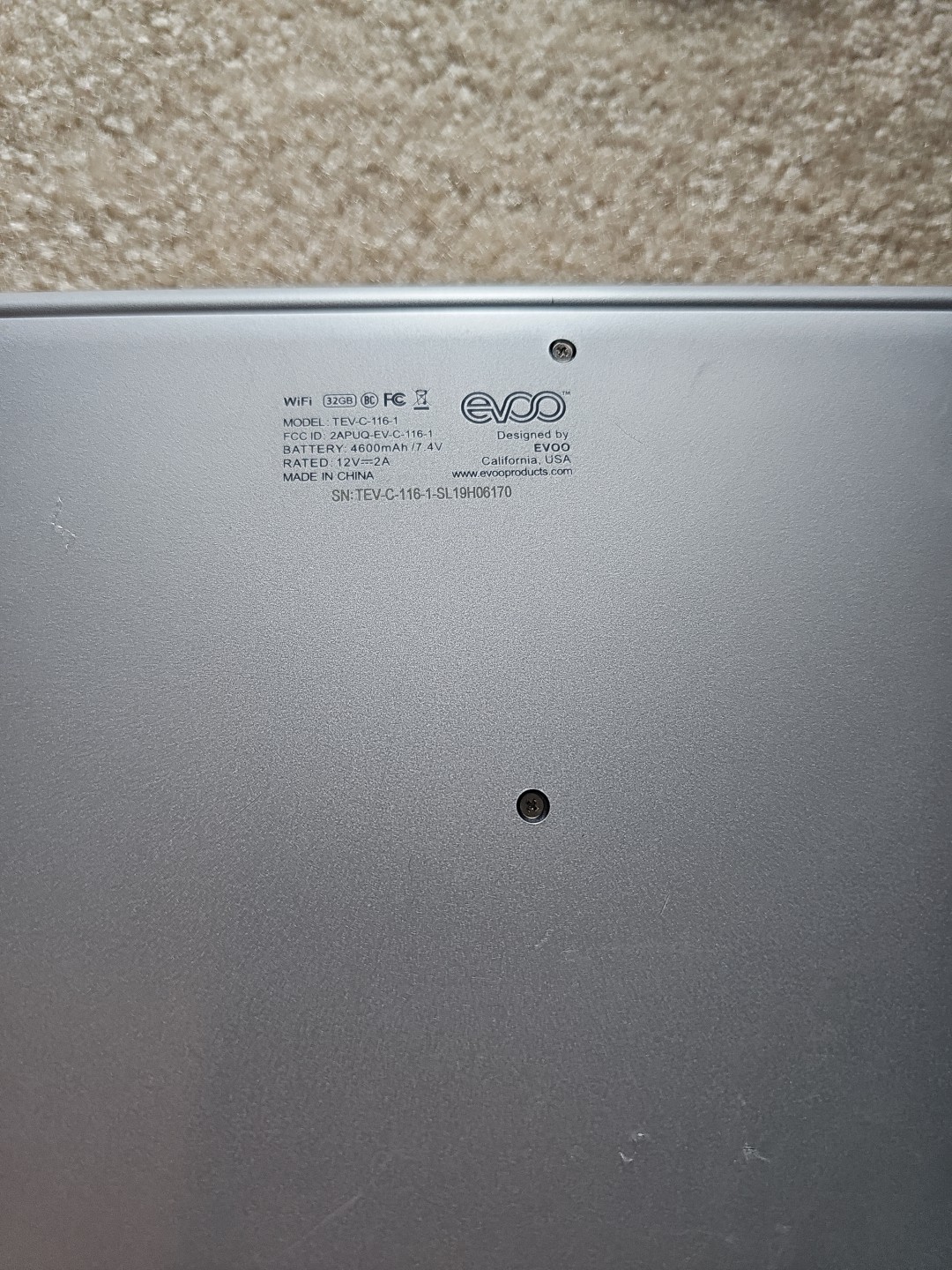 EVOO EV-C-125-3 11.6″ Ultra Thin Win10 Intel Atom 32gb Laptop – Untested & AS IS
