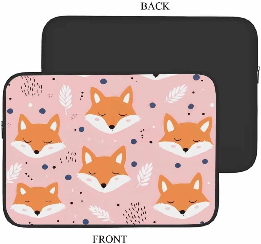 Cute Fox Orange Fox Woodland Animal Pink Laptop Sleeve Bag 15.4 15.6 Inch