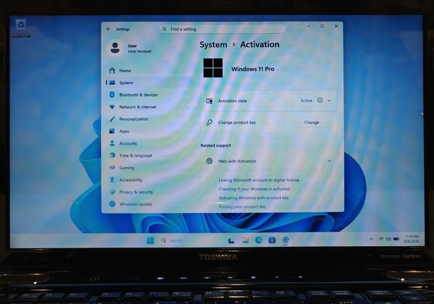 Toshiba Satellite A505 i7-840QM 16GB RAM 500GB SSD Wifi6E BT Win 11 Office 365