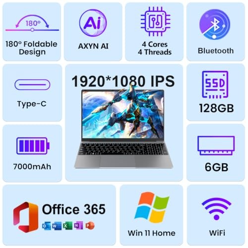 15.6″ FHD Laptops with AI Assistant Included, Quad-Core Processor(Beat Celeron