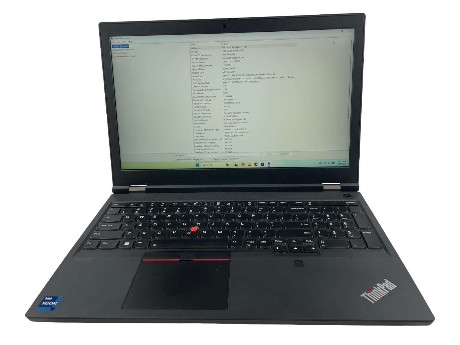 Lenovo ThinkPad P15 Gen 2i, Xeon W-11855M 32GB RAM 1.5TB NVMe W. 11P Ext. Bttry
