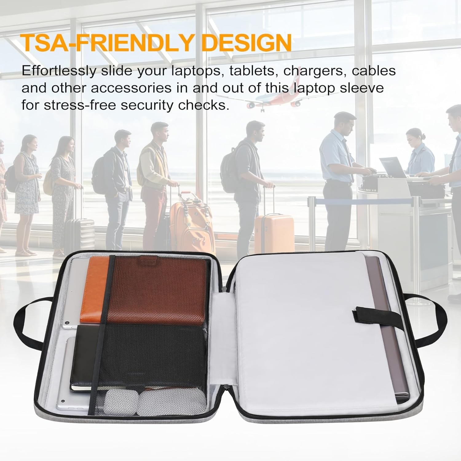 16 inch TSA Laptop Sleeve Computer Bag Briefcase for Lenovo, HP, Dell, Asus, Ace