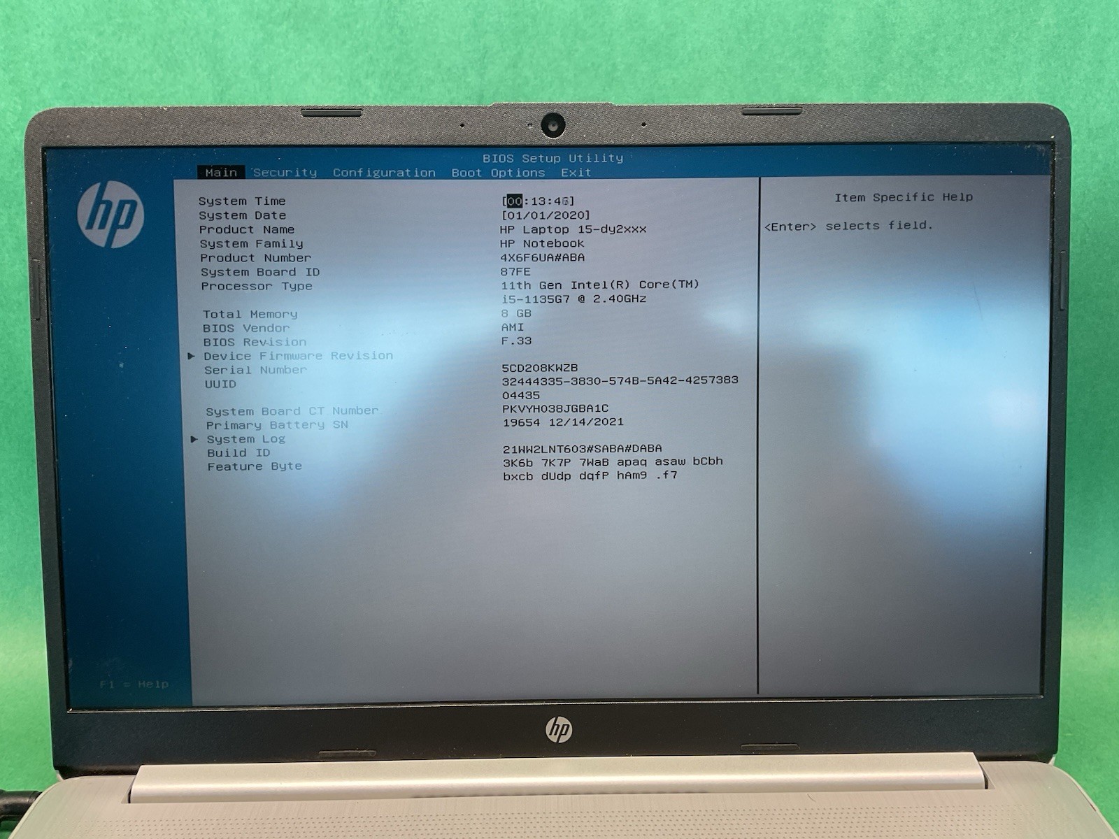 HP 15″ Laptop – i5-1135G7 15-dy2024nr – Powers On – NO HARD DRIVE- Untested