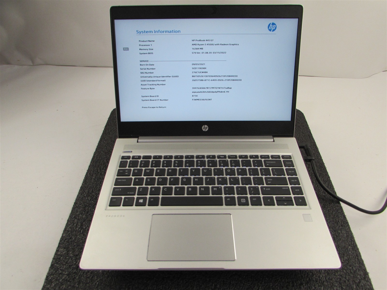 HP PROBOOK 445 (G7) 14″ FHD AMD RYZEN 5 4500U 512GB SSD 16GB RAM AMD GPU NO O.S