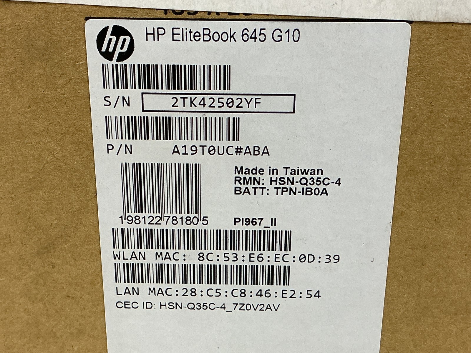 HP EliteBook 645 G10 14″ Ryzen 5 7530U 16GB 256GB WiFi 6E W11P – A19T0UC#ABA