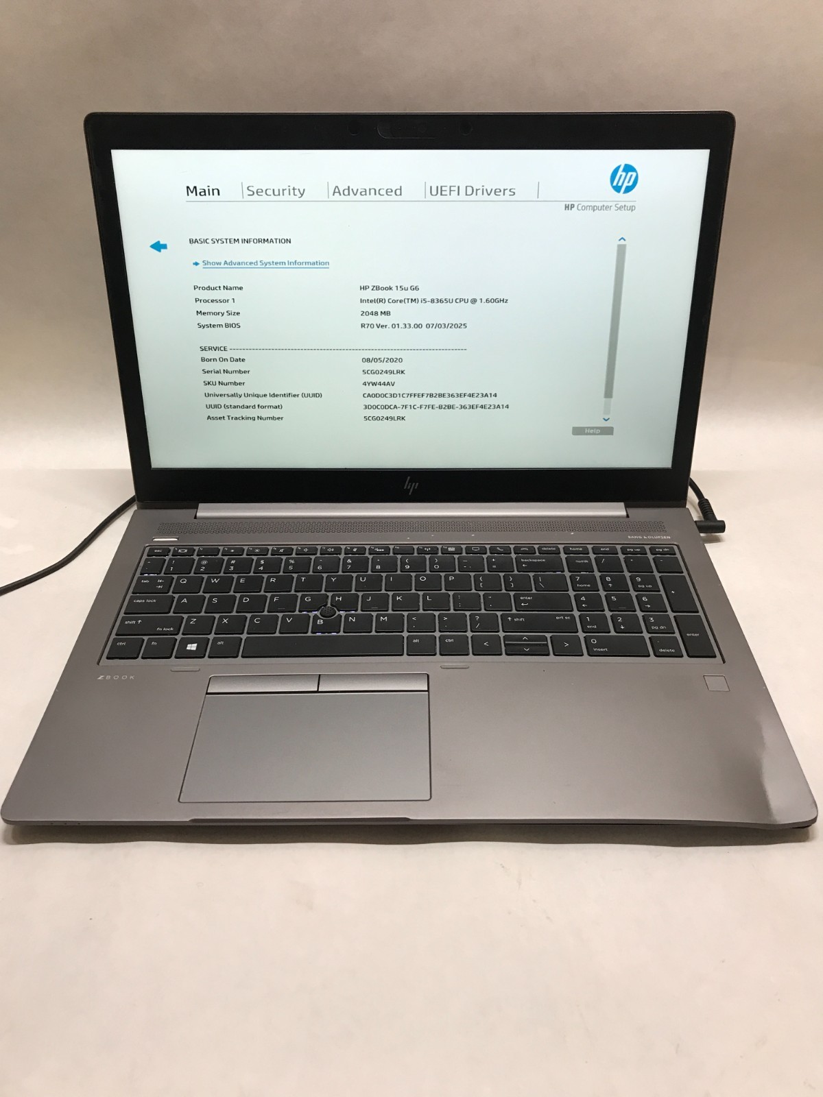 HP ZBook 15u G6 15″ Intel Core i5 NO RAM NO HDD/OS For Parts BENT CHASSIS!! – DW