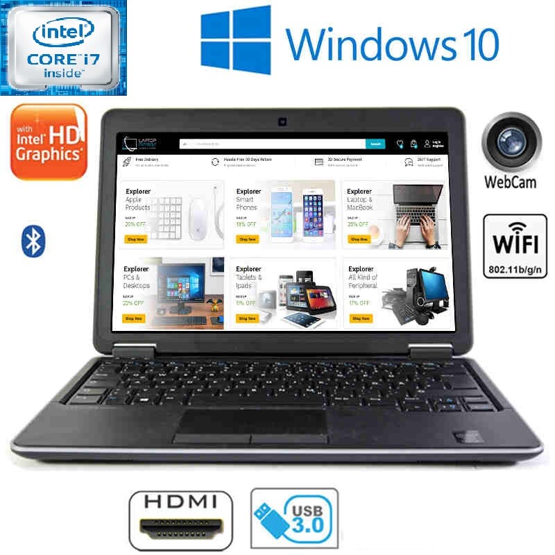 Dell Latitude E7440 i7 4600U 2.10 GHz 8GB 16GB RAM 256GB 480GB 512GB 1TB Win 10
