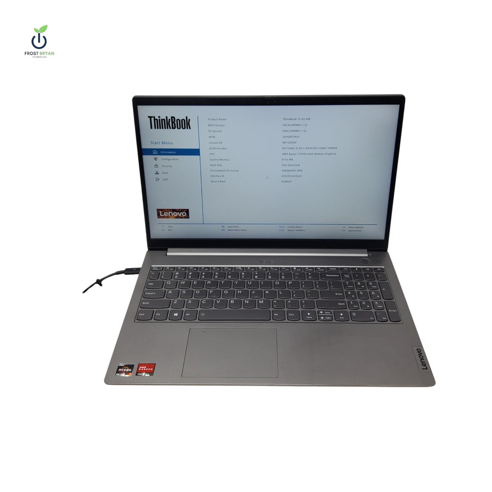LENOVO THINKBOOK 15 G2 ARE Ryzen 7 4700U 8GB No SSD/OS Grade C [READ]