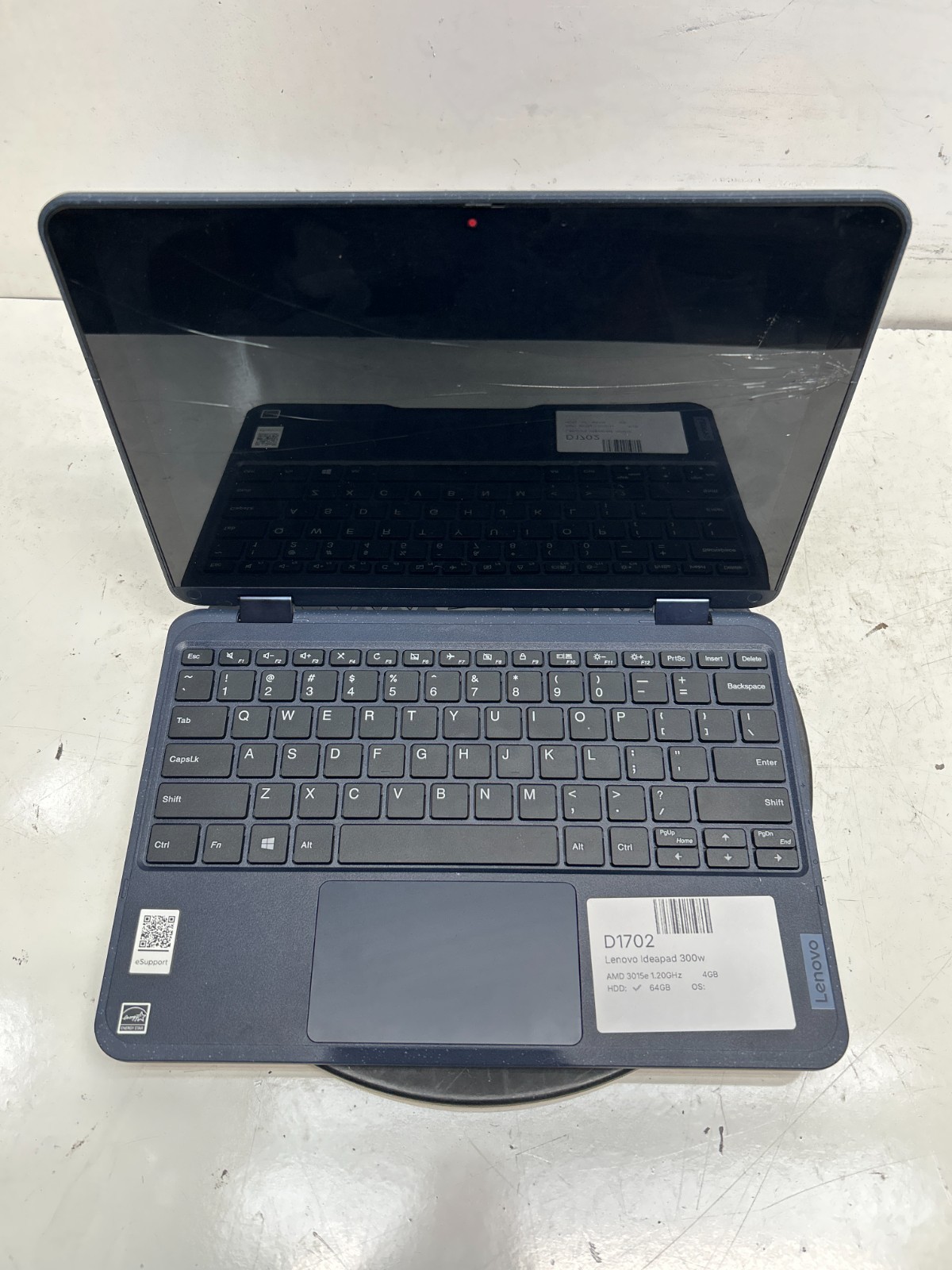 Lenovo Ideapad 300w AMD 3015e 1.20GHz 4GB 64GB eMMC No OS Cracked Screen