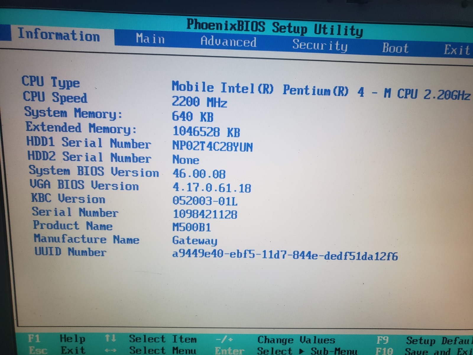 Rare Gateway M500B1 Intel Pentium 4m 2.20GHz 1GB 40gb WinXP SP3 Vintage Media PC