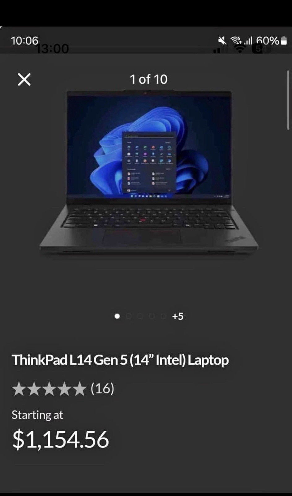 2 years Warranty Lenovo ThinkPad L14 14″ Intel Core Ultra 5 16GB RAM 256GB SSD
