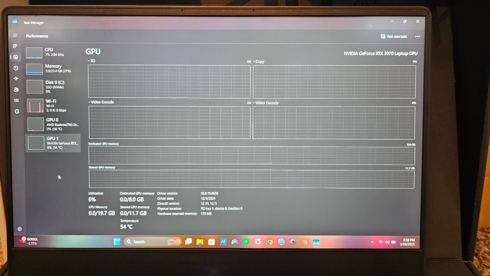 ASUS ROG Zephyrus G15 RTX 3070 1T (24Gb RAM)