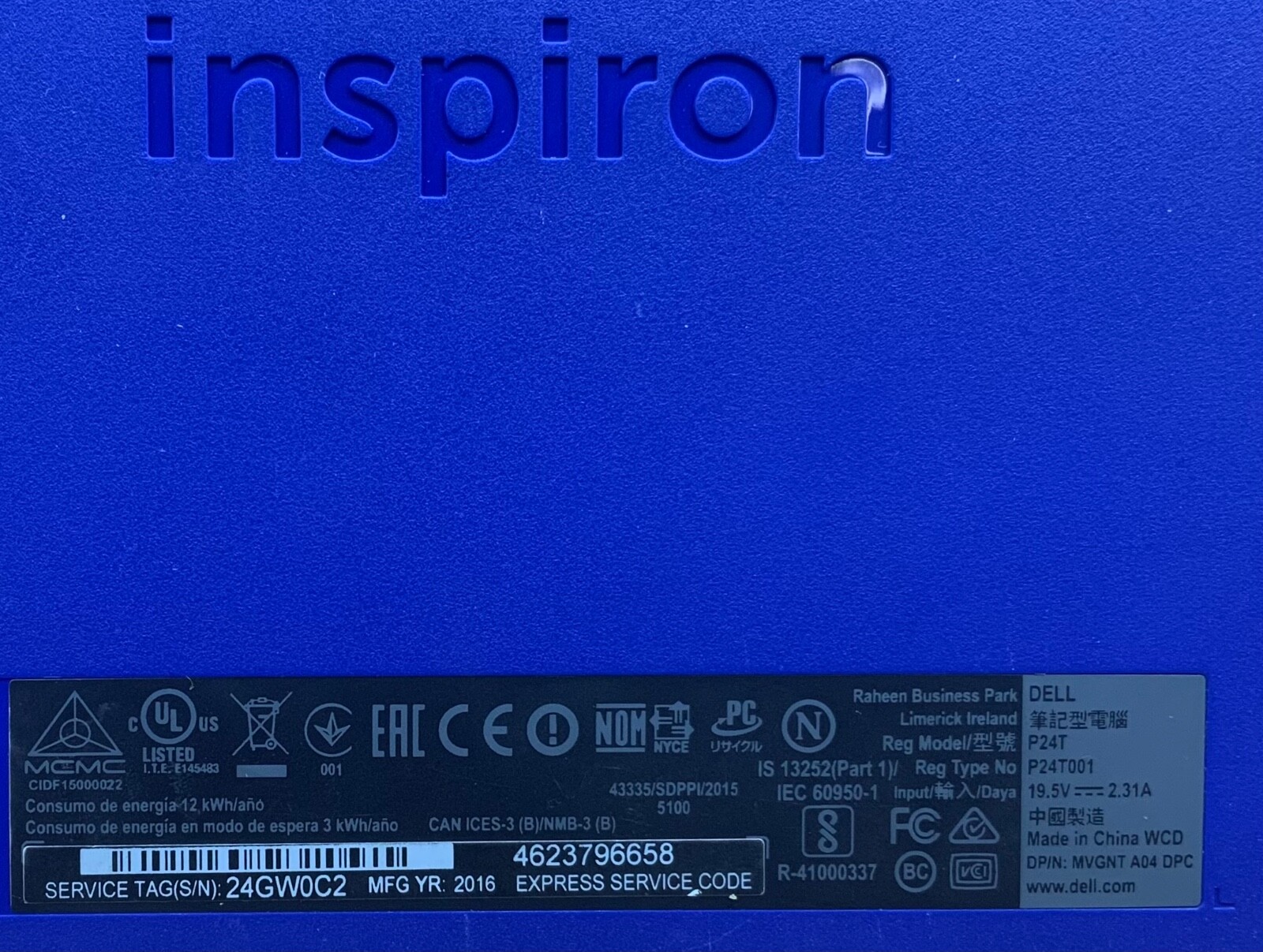 11.6″ Dell Inspiron P24T 4GB RAM 32GB EMMC HDD Windows 10 Home Locked Parts Only