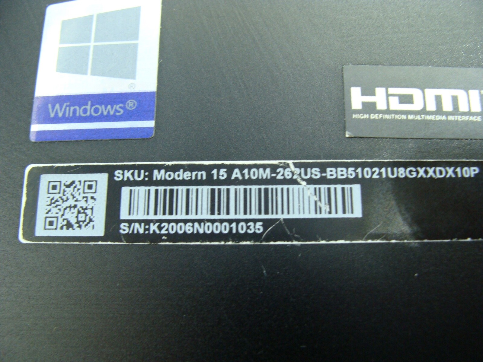 A+ FHD 88% Battery MSI Modern 15 A10M Intel i5-10210U 1.60Ghz 8GB RAM 256GB SSD