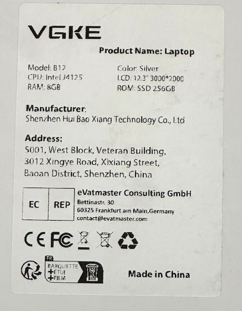VGKE 2-in-1 Touch-Screen Laptop 12.3″ 3K IPS Tablet PC w/Keyboard, Intel Celeron