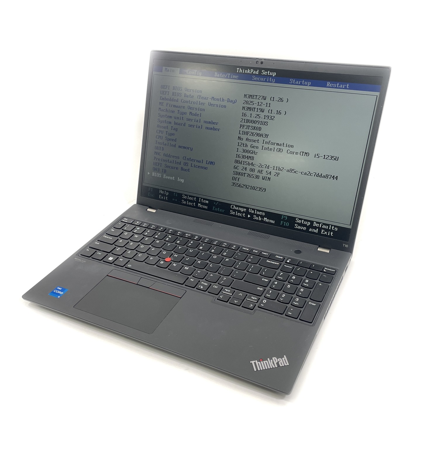 Lenovo ThinkPad T16 Gen 1 Laptop i5-1235U 256GB SSD 16GB RAM – Windows 11 Pro
