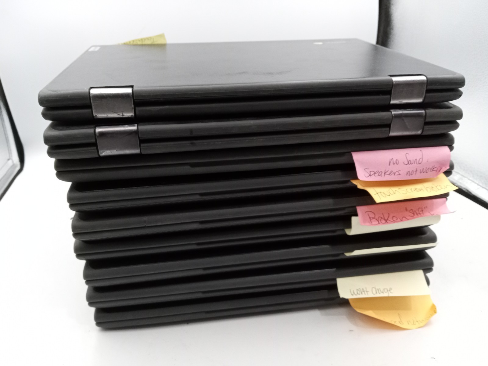 Lot of 9 – Lenovo 300e 11.6″ 2in1 Chromebooks – FOR PARTS – VARIOUS ISSUES -RR