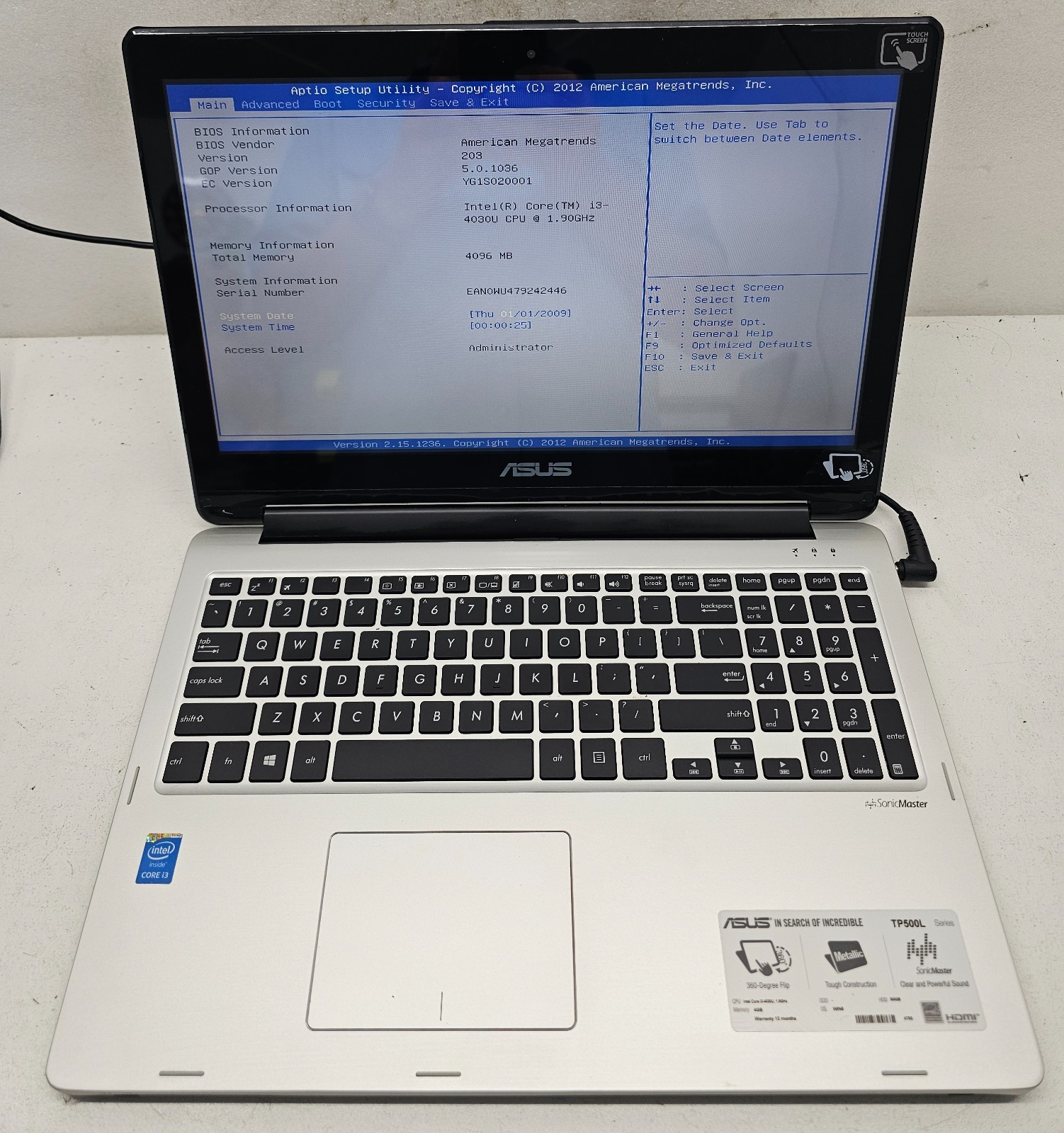 Asus TP500LA-UB31T 15.6″ Laptop Intel Core i3-4030U 4GB Ram NO HD/OS (FL)