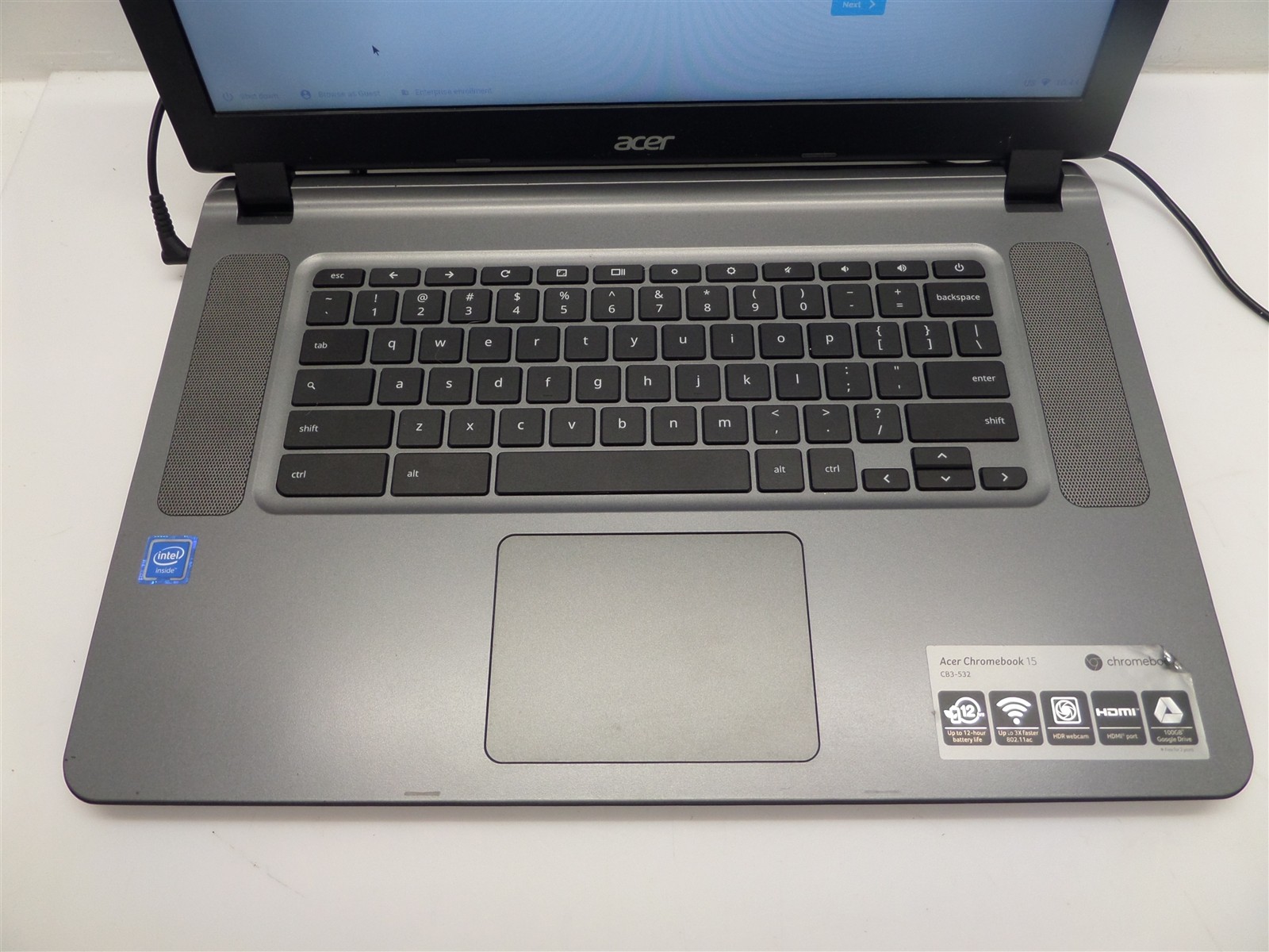 Acer Chromebook 15 CB3-532-C3F7 15.6″ w/ Celeron N3060 1.6GHz 2GB RAM 16GB SSD