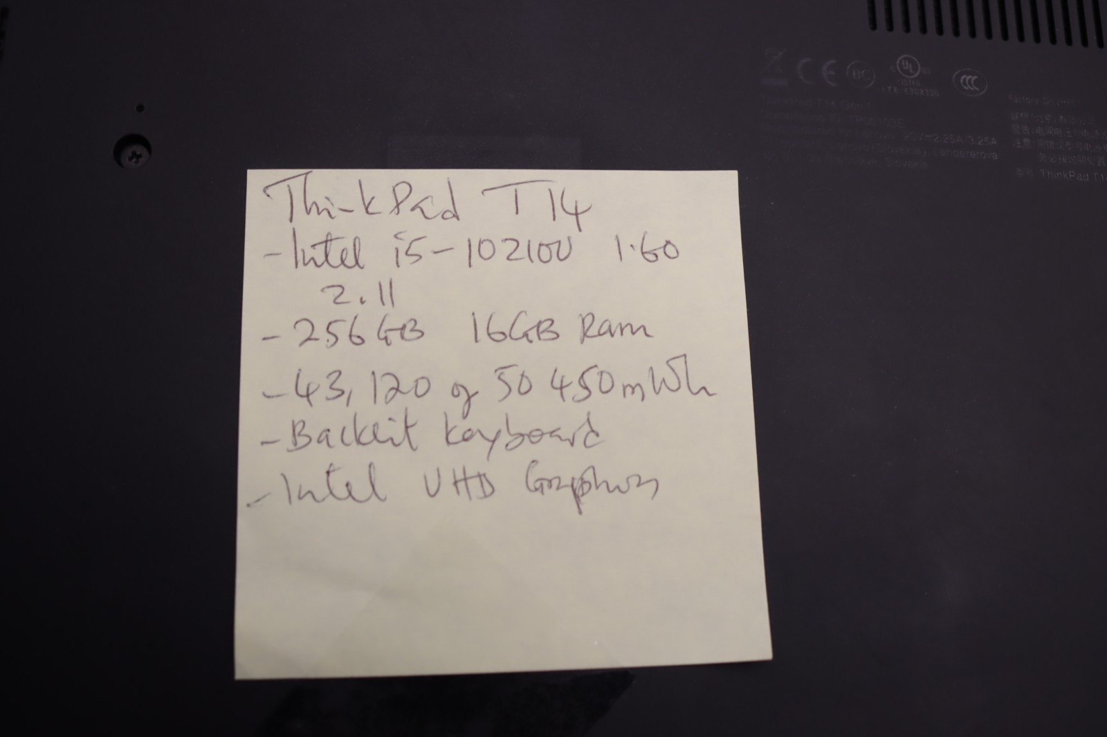 Lenovo ThinkPad T14 1st Gen 14″ (256GB SSD, Intel Core i5 10th Gen., 16GB Ram)