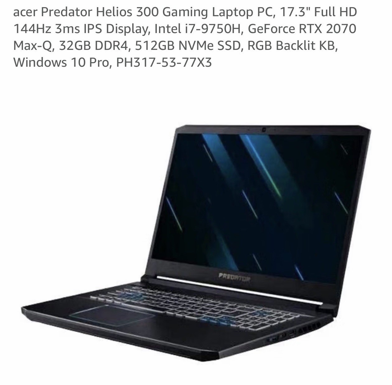 Acer Predator Helios 300 17”PH317-53-77X3