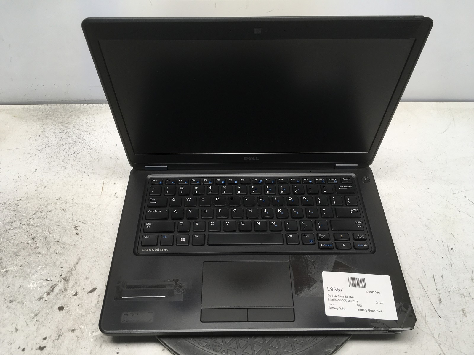 Dell Latitude E5450 Intel i5-5300U 2.3GHz 2 GB NO HDD No Batt