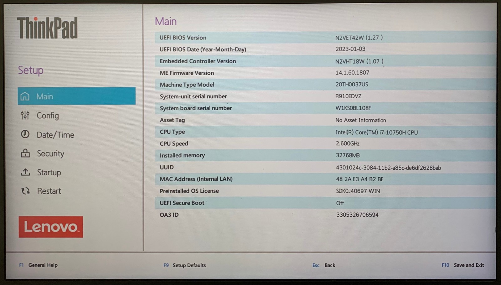 Lenovo ThinkPad P1 Gen 3 4K 15.6″ Laptop i7-10750H 32GB RAM 1TB NVMe, As Is